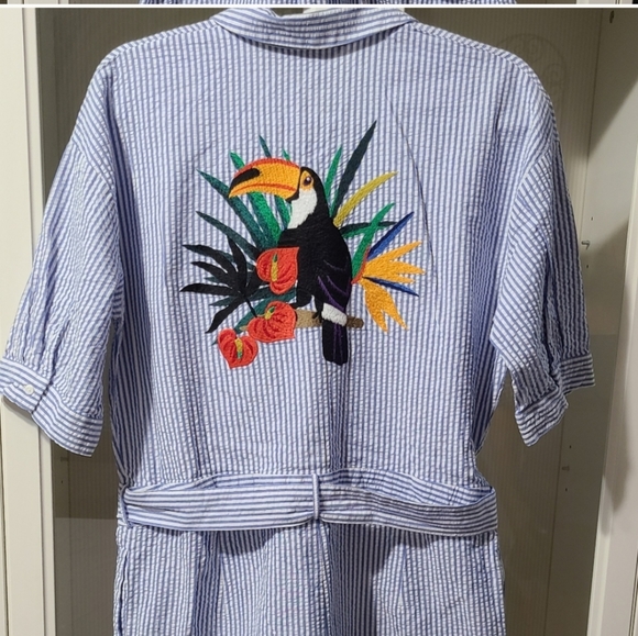Zara basic collection pin striped toucan romper - Picture 10 of 11